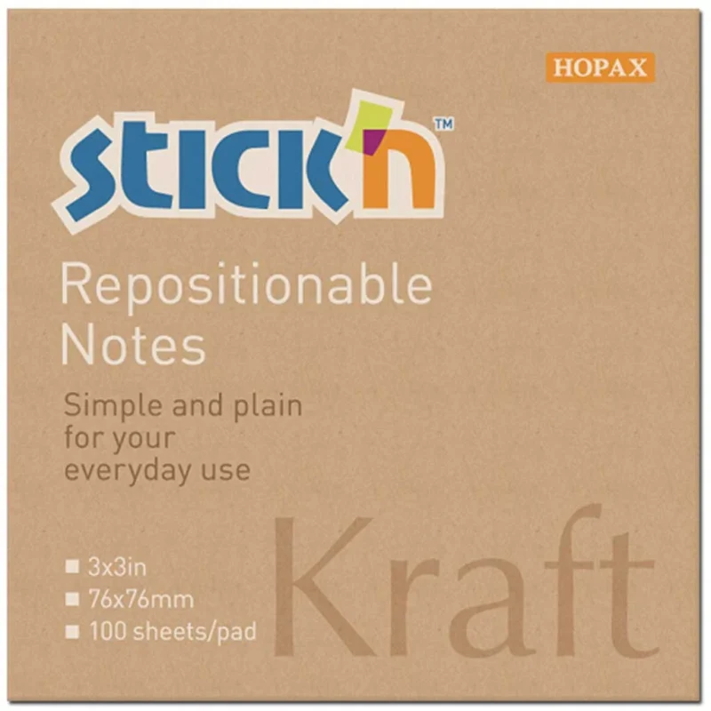 Notes autoadeziv 76 x 76 mm, 100 file, Stick'n - kraft