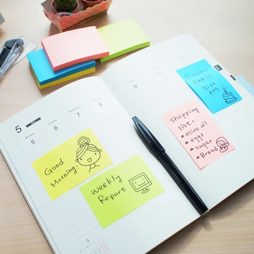 Notes autoadeziv extra-sticky 76 x 76mm, 90 file, Stick'n - albastru neon