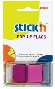 Film index autoadeziv 45 x 25mm, 50 file/set, cu dispenser, Stick'n Pop-up - mov