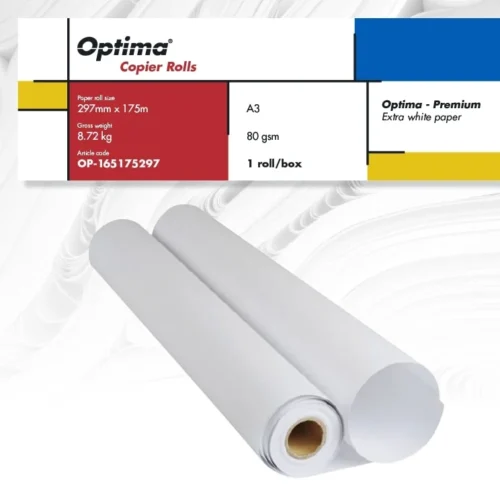 Rola copiator A3, 80gr, 297mm x 175m, 2 role/cutie, Optima Premium