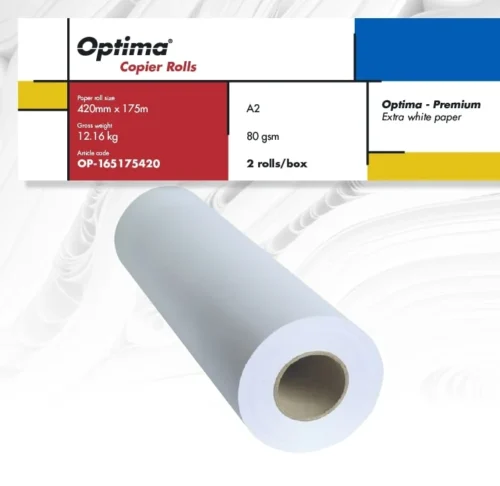 Rola copiator A2, 80gr, 420mm x 175m, 2 role/cutie, Optima Premium Rola copiator A2, 80gr, 420mm x 175m, 2 role/cutie, Optima Premium