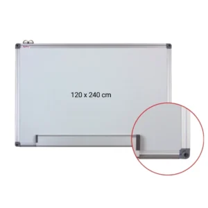 Tabla alba magnetica cu rama din aluminiu, 120 x 240 cm, Optima
