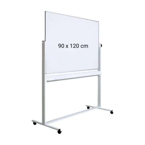 Tabla alba magnetica, dubla fata, rotativa, 90 x 120 cm, pe stand mobil, profil aluminiu, Optima Tabla alba magnetica, dubla fata, rotativa, 90 x 120 cm, pe stand mobil, profil aluminiu, Optima