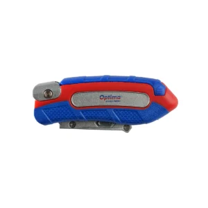 Cutter Optima Pro, lama trapezoidala + 2 rezerve SK5, pliabil, clips curea, zinc cu rubber grip Cutter Optima Pro, lama trapezoidala + 2 rezerve SK5, pliabil, clips curea, zinc cu rubber grip