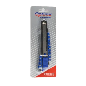 Cutter Optima Premium, lama 18mm SK5, sina metalica, aluminiu cu rubber grip