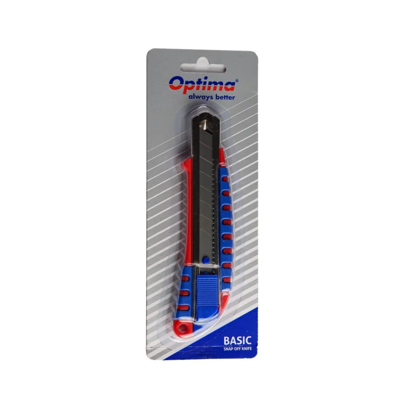 Cutter Optima Basic, lama 18mm SK7, sina metalica, ABS cu rubber grip
