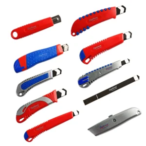 Cutter Optima Basic, lama 18mm SK7, sina metalica, ABS cu rubber grip