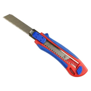 Cutter Optima Premium, lama 18mm + 2 rezerve SK5, auto-incarcare, sina metalica, ABS cu rubber grip