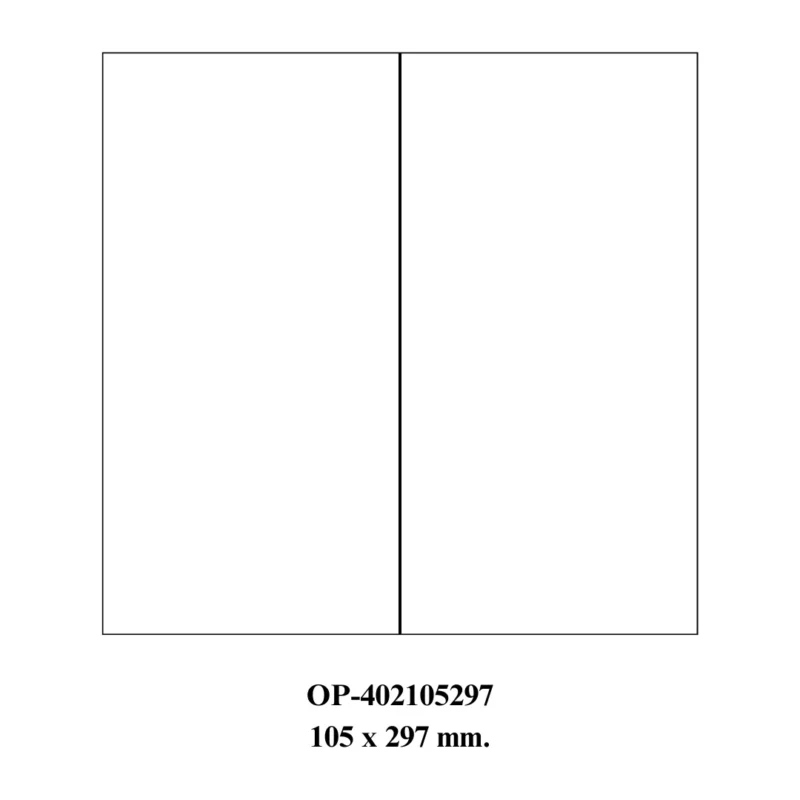 Etichete albe autoadezive 2/A4, 105 x 297 mm, 100 coli/top, Optima