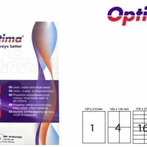 Etichete color autoadezive 4/A4, 105 x 148 mm, 100 coli/top, Optima - albastru Etichete color autoadezive 4/A4, 105 x 148 mm, 100 coli/top, Optima - albastru