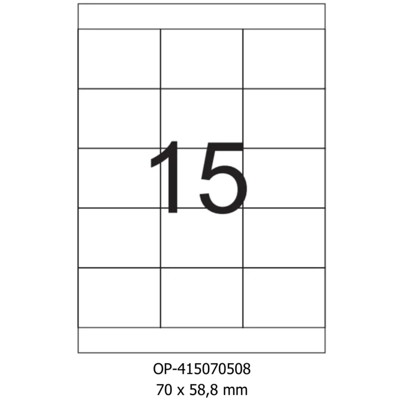 Etichete albe autoadezive 15/A4, 70 x 50.8 mm, 100 coli/top, Optima
