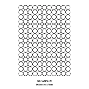 Etichete albe autoadezive rotunde (D15), 165/A4, 100 coli/top, Optima