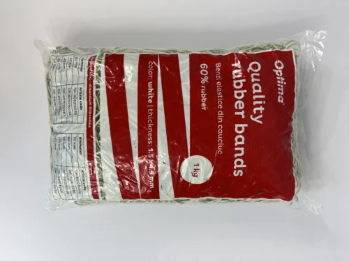 Elastice pentru bani, 60% cauciuc, 1kg/punga, D 60, grosime 1.5mm x 1.5mm, Optima - albe Elastice pentru bani, 60% cauciuc, 1kg/punga, D 60, grosime 1.5mm x 1.5mm, Optima - albe
