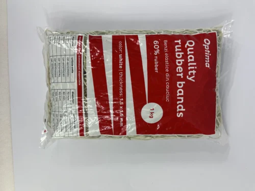 Elastice pentru bani, 60% cauciuc, 1kg/punga, D 90, grosime 1.5mm x 1.5mm, Optima - albe Elastice pentru bani, 60% cauciuc, 1kg/punga, D 90, grosime 1.5mm x 1.5mm, Optima - albe