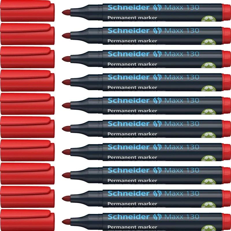Permanent marker SCHNEIDER Maxx 130, varf rotund 1-3mm - rosu Permanent marker SCHNEIDER Maxx 130, varf rotund 1-3mm - rosu