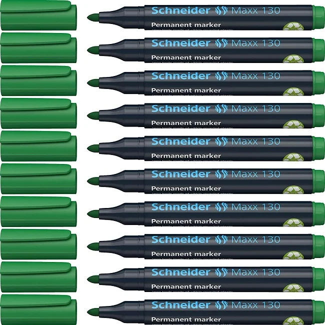 Permanent marker SCHNEIDER Maxx 130, varf rotund 1-3mm - verde