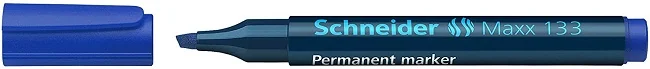 Permanent marker SCHNEIDER Maxx 133, varf tesit 1+4mm - albastru