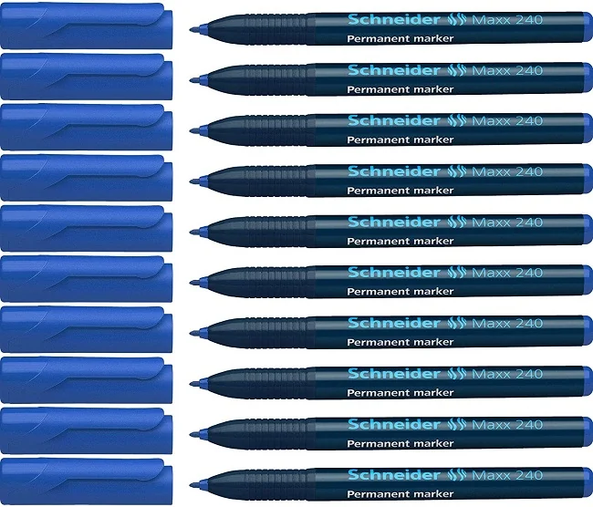 Permanent marker SCHNEIDER Maxx 240, varf rotund 1-2mm - albastru