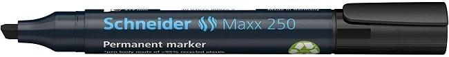 Permanent marker SCHNEIDER Maxx 250, varf tesit 2+7mm - negru