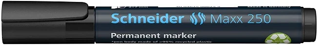 Permanent marker SCHNEIDER Maxx 250, varf tesit 2+7mm - negru