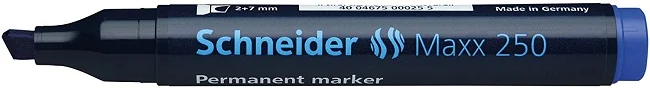 Permanent marker SCHNEIDER Maxx 250, varf tesit 2+7mm - albastru Permanent marker SCHNEIDER Maxx 250, varf tesit 2+7mm - albastru