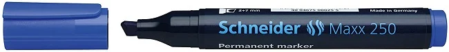 Permanent marker SCHNEIDER Maxx 250, varf tesit 2+7mm - albastru Permanent marker SCHNEIDER Maxx 250, varf tesit 2+7mm - albastru