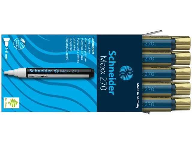Marker cu vopsea SCHNEIDER Maxx 270, varf rotund 1-3mm - auriu