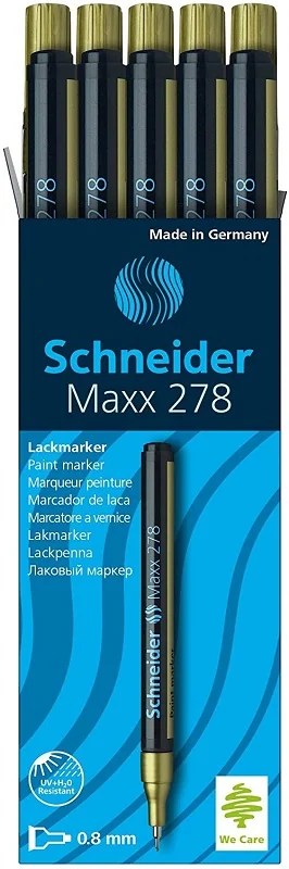 Marker cu vopsea SCHNEIDER Maxx 278, varf rotund 0.8mm - auriu