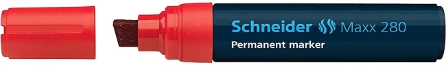 Permanent marker SCHNEIDER Maxx 280, varf tesit 4+12mm - rosu