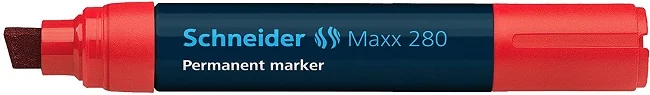Permanent marker SCHNEIDER Maxx 280, varf tesit 4+12mm - rosu