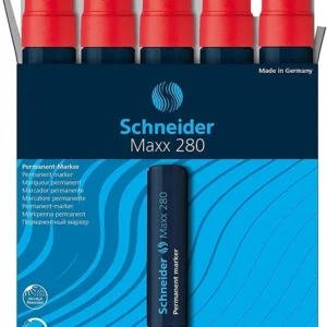 Permanent marker SCHNEIDER Maxx 280, varf tesit 4+12mm - rosu