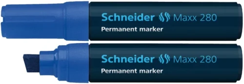 Permanent marker SCHNEIDER Maxx 280, varf tesit 4+12mm - albastru Permanent marker SCHNEIDER Maxx 280, varf tesit 4+12mm - albastru