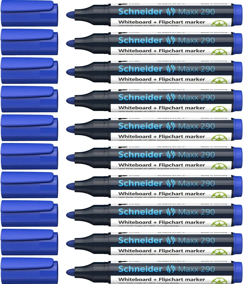 Marker SCHNEIDER Maxx 290, pentru tabla de scris+flipchart, varf rotund 2-3mm - albastru