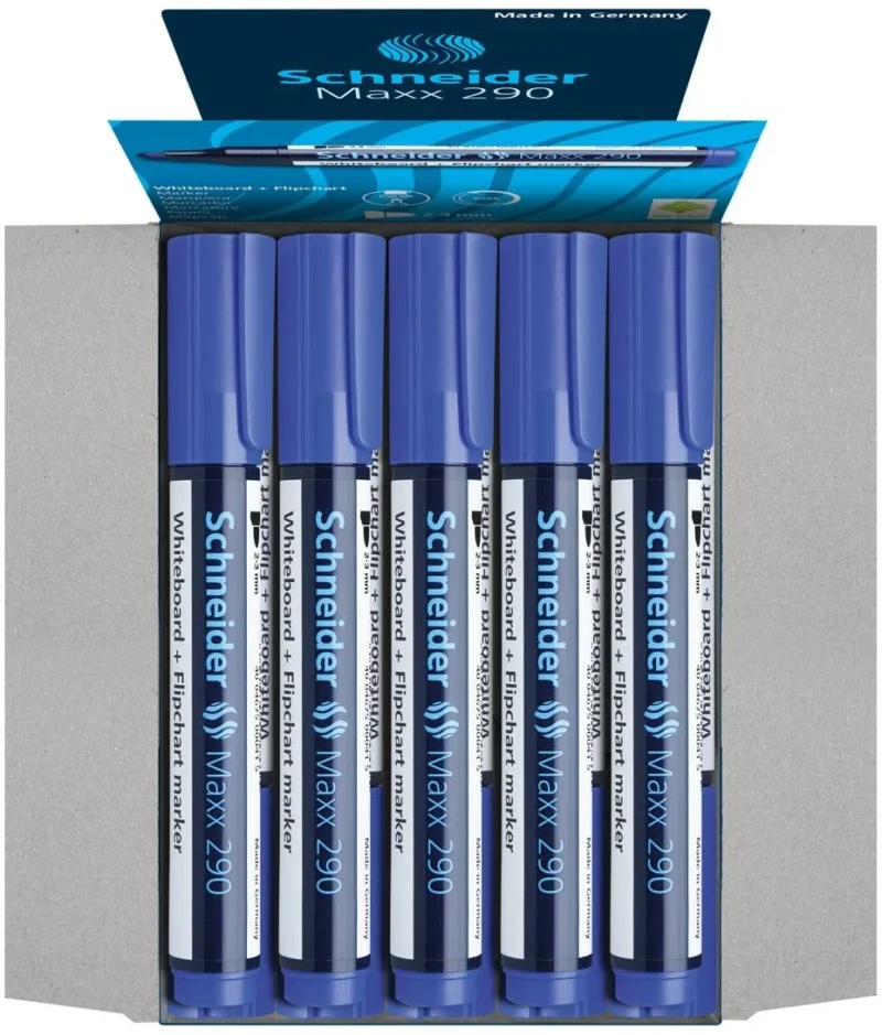 Marker SCHNEIDER Maxx 290, pentru tabla de scris+flipchart, varf rotund 2-3mm - albastru