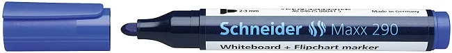 Marker SCHNEIDER Maxx 290, pentru tabla de scris+flipchart, varf rotund 2-3mm - albastru