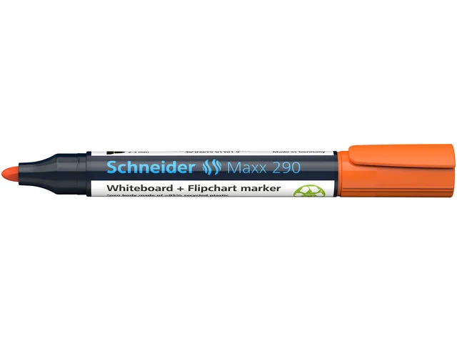 Marker SCHNEIDER Maxx 290, pentru tabla de scris+flipchart, varf rotund 2-3mm - orange