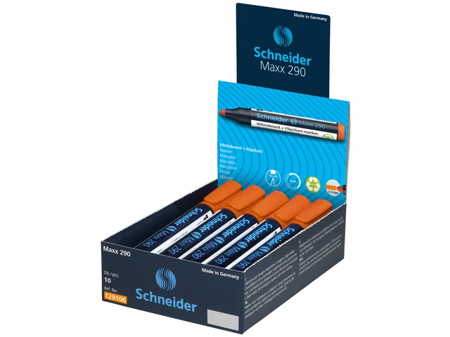 Marker SCHNEIDER Maxx 290, pentru tabla de scris+flipchart, varf rotund 2-3mm - orange