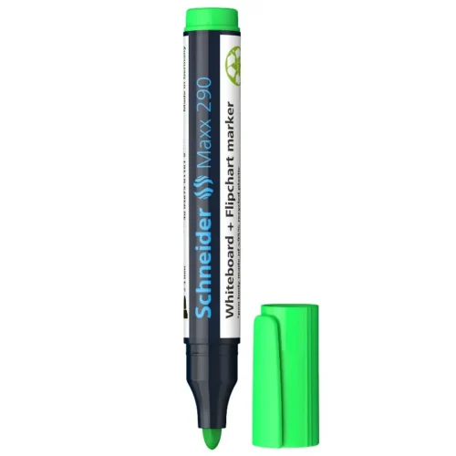 Marker SCHNEIDER Maxx 290, pentru tabla de scris+flipchart, varf rotund 2-3mm - verde deschis Marker SCHNEIDER Maxx 290, pentru tabla de scris+flipchart, varf rotund 2-3mm - verde deschis