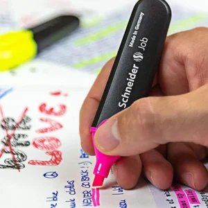 Textmarker SCHNEIDER Job, varf lat, 4 culori/set - (G, O, V, R)