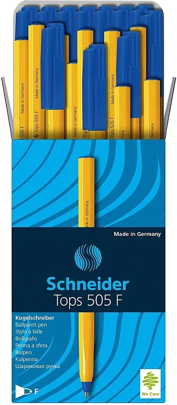 Pix SCHNEIDER Tops 505F, unica folosinta, varf fin, corp orange - scriere albastra Pix SCHNEIDER Tops 505F, unica folosinta, varf fin, corp orange - scriere albastra