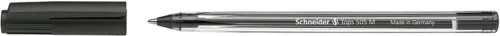 Pix SCHNEIDER Tops 505M, unica folosinta, varf mediu, corp transparent - scriere neagra