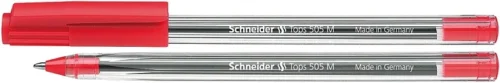 Pix SCHNEIDER Tops 505M, unica folosinta, varf mediu, corp transparent - scriere rosie