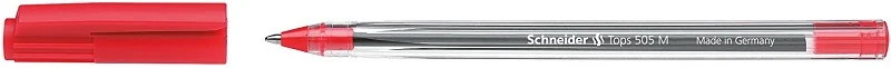 Pix SCHNEIDER Tops 505M, unica folosinta, varf mediu, corp transparent - scriere rosie