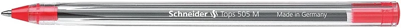 Pix SCHNEIDER Tops 505M, unica folosinta, varf mediu, corp transparent - scriere rosie