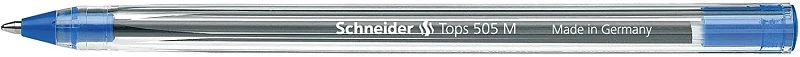 Pix SCHNEIDER Tops 505M, unica folosinta, varf mediu, corp transparent - scriere albastra
