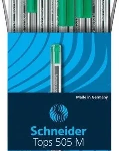 Pix SCHNEIDER Tops 505M, unica folosinta, varf mediu, corp transparent - scriere verde