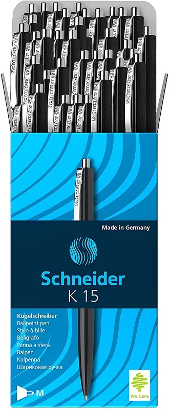 Pix SCHNEIDER K15, clema metalica, corp negru - scriere neagra