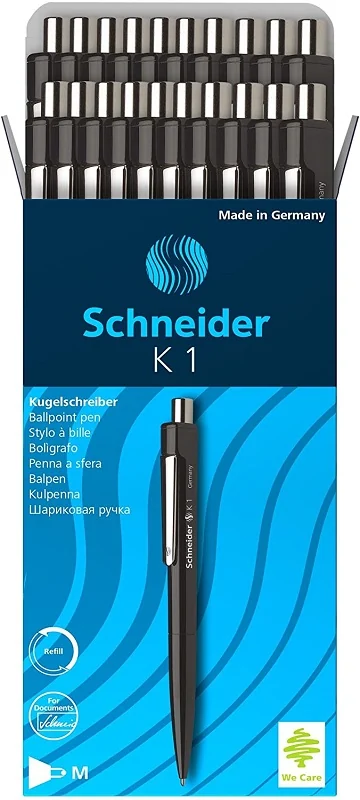 Pix SCHNEIDER K1, clema metalica, corp negru - scriere neagra Pix SCHNEIDER K1, clema metalica, corp negru - scriere neagra
