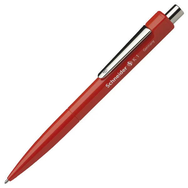 Pix SCHNEIDER K1, clema metalica, corp rosu - scriere rosie